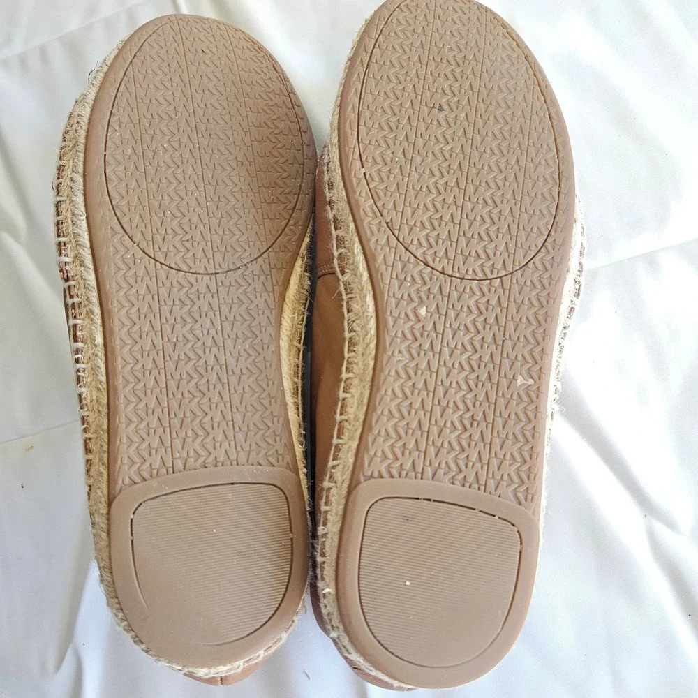 Michael Kors Lola Leather Flower Espadrille‎ Slip On Flats 5M